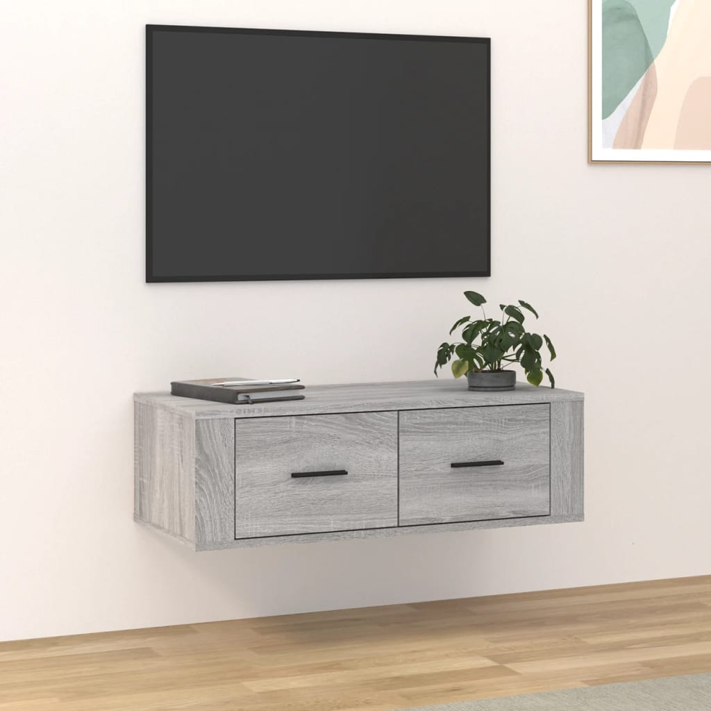 Έπιπλο Τηλεόρασης Κρεμαστό Γκρι Sonoma 80x36x25 εκ. Επεξ. Ξύλο