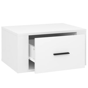 Κομοδίνο Επιτοίχιο Γυαλιστερό Λευκό 50 x 36 x 25 εκ.