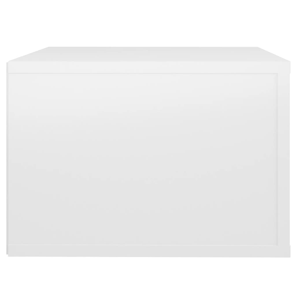 Κομοδίνο Επιτοίχιο Γυαλιστερό Λευκό 50 x 36 x 25 εκ.