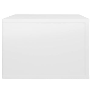 Κομοδίνο Επιτοίχιο Γυαλιστερό Λευκό 50 x 36 x 25 εκ.