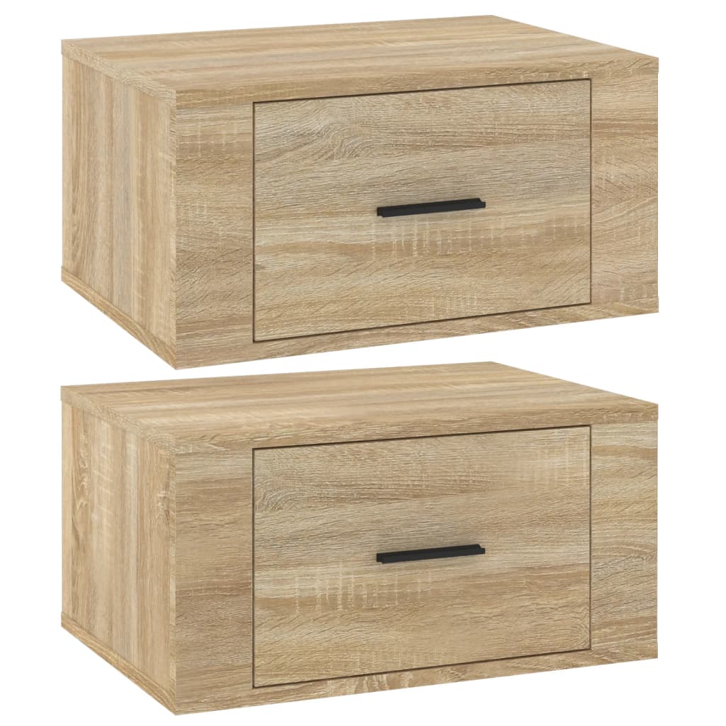 Κομοδίνα Επιτοίχια 2 τεμ. Sonoma Δρυς 50x36x25 εκ. - Pakobazaar