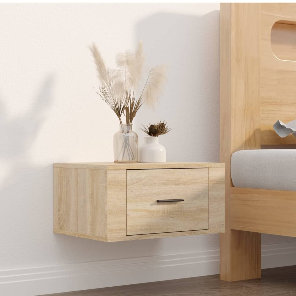 Κομοδίνα Επιτοίχια 2 τεμ. Sonoma Δρυς 50x36x25 εκ. - Pakobazaar
