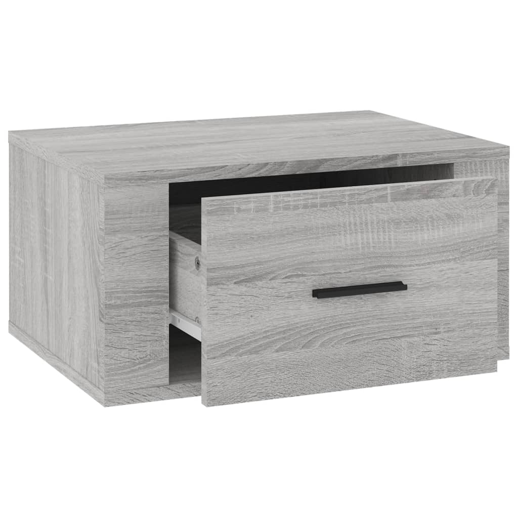 Κομοδίνα Επιτοίχια Γκρι Sonoma 50x36x25 εκ.