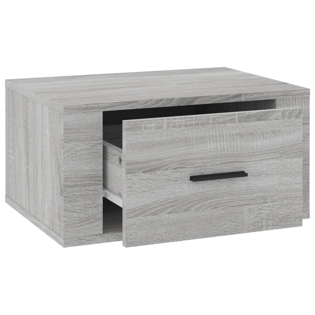 Κομοδίνα Επιτοίχια 2 τεμ. Γκρι Sonoma 50x36x25 εκ. - Pakobazaar