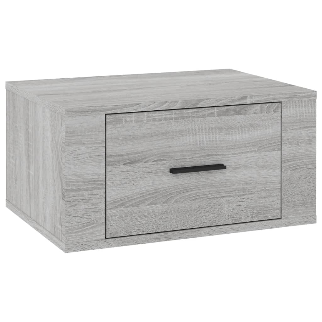 Κομοδίνα Επιτοίχια 2 τεμ. Γκρι Sonoma 50x36x25 εκ. - Pakobazaar