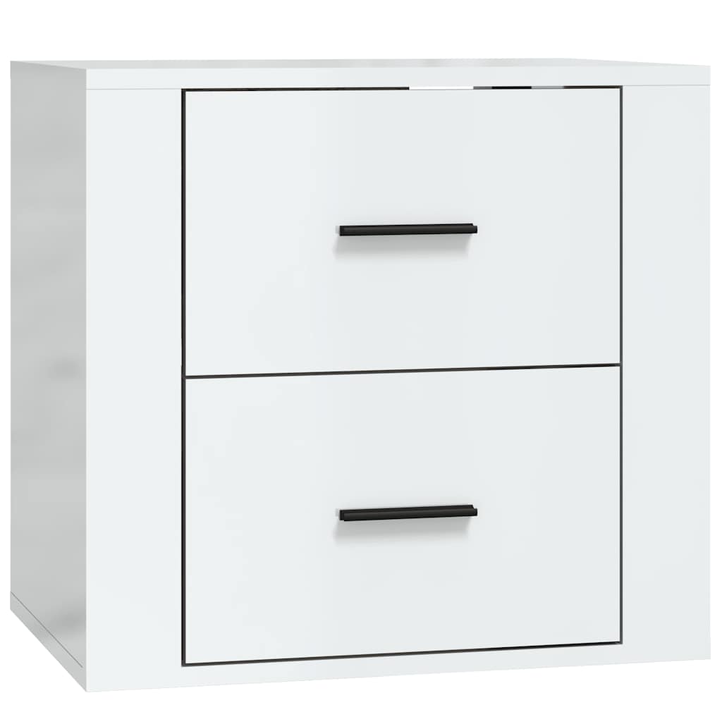 Κομοδίνο Επιτοίχιο Γυαλιστερό Λευκό 50 x 36 x 47 εκ.