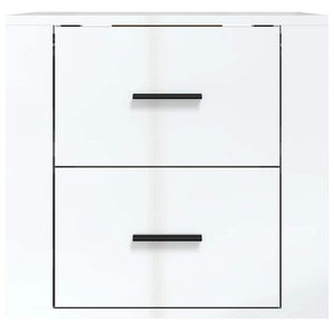 Κομοδίνο Επιτοίχιο Γυαλιστερό Λευκό 50 x 36 x 47 εκ.