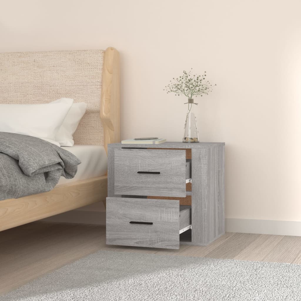 Κομοδίνα Επιτοίχια Γκρι Sonoma 50x36x47 εκ. - Pakobazaar