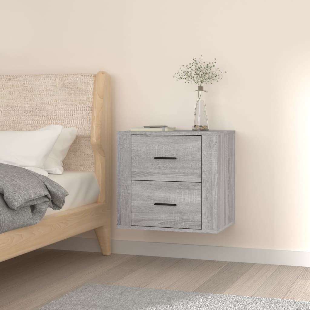 Κομοδίνα Επιτοίχια Γκρι Sonoma 50x36x47 εκ. - Pakobazaar