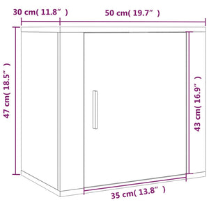 Κομοδίνο Επιτοίχιο Μαύρα 50 x 30 x 47 εκ.