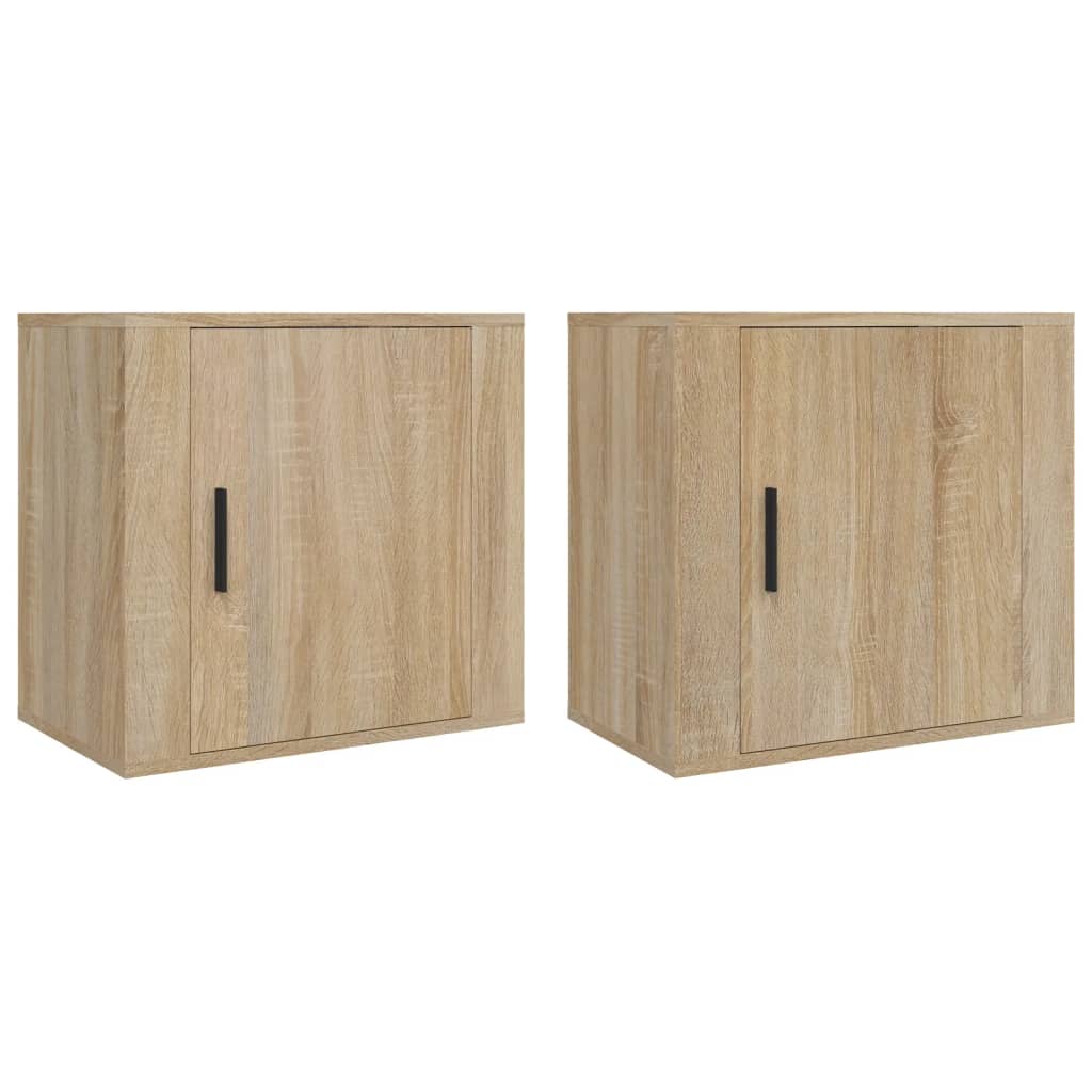 Κομοδίνα Επιτοίχια 2 τεμ. Sonoma Δρυς 50x30x47 εκ. - Pakobazaar