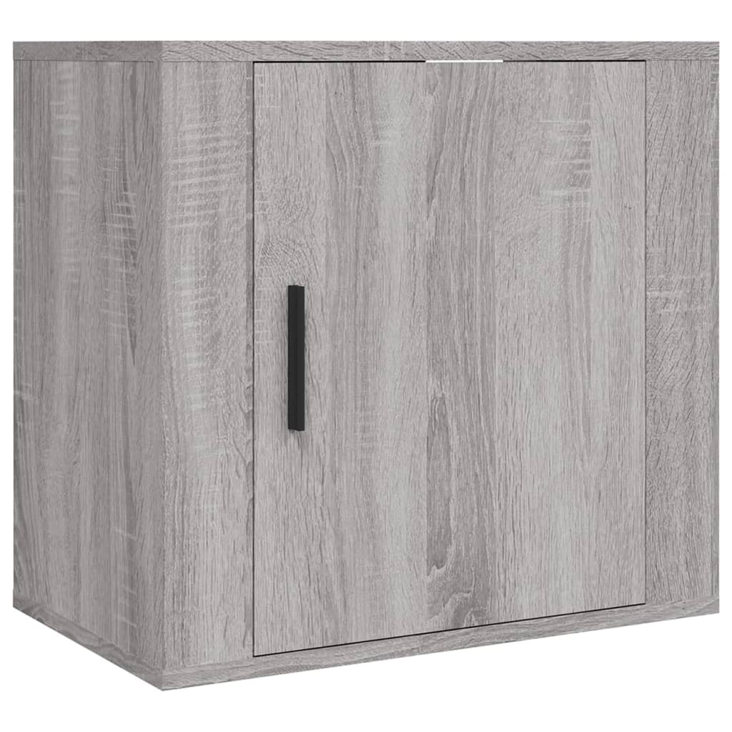 Κομοδίνα Επιτοίχια 2 τεμ. Γκρι Sonoma 50x30x47 εκ.