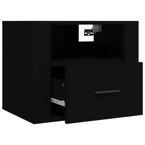 Κομοδίνο Επιτοίχιο Μαύρα 50x36x40 εκ.