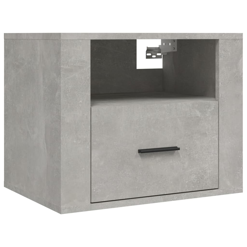 Κομοδίνο Επιτοίχιο Γκρι Σκυροδέματος 50x36x40 εκ.