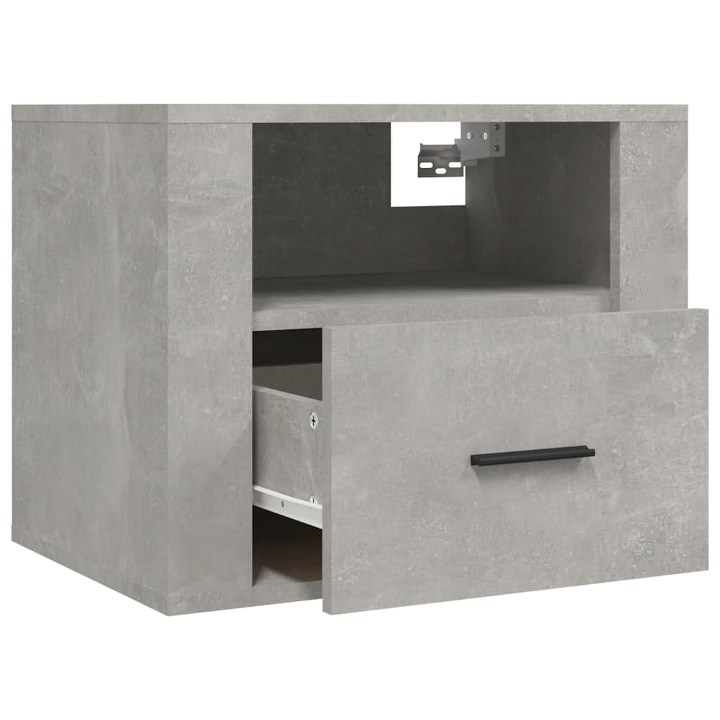 Κομοδίνο Επιτοίχιο Γκρι Σκυροδέματος 50x36x40 εκ.
