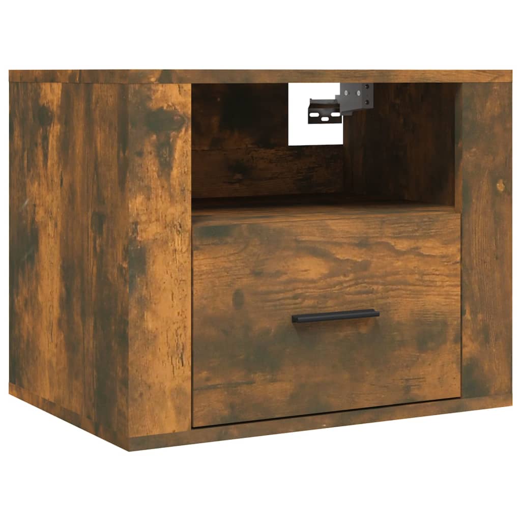 Κομοδίνο Επιτοίχιο Καπνιστή Δρυς 50x36x40 εκ.