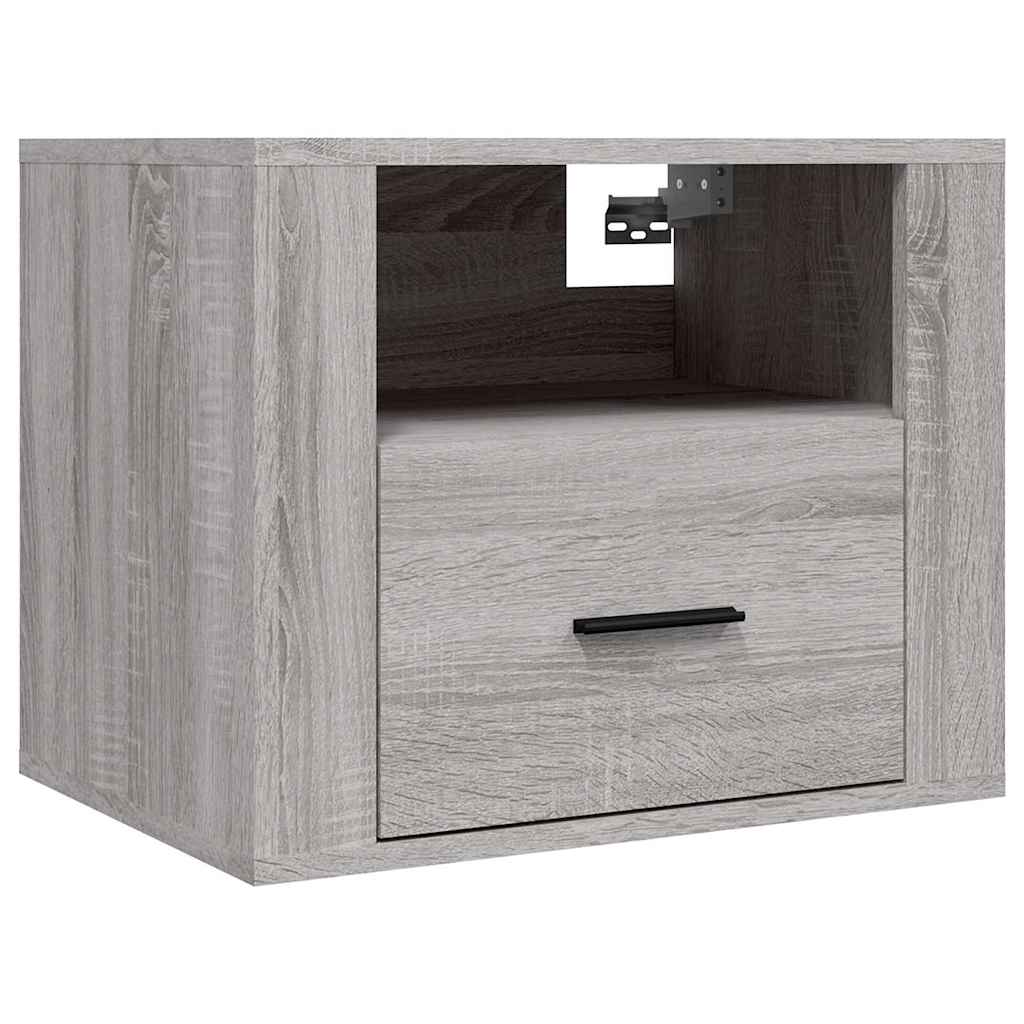 Κομοδίνα Επιτοίχια Γκρι Sonoma 50x36x40 εκ.