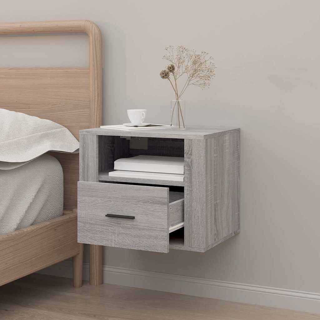 Κομοδίνα Επιτοίχια Γκρι Sonoma 50x36x40 εκ.