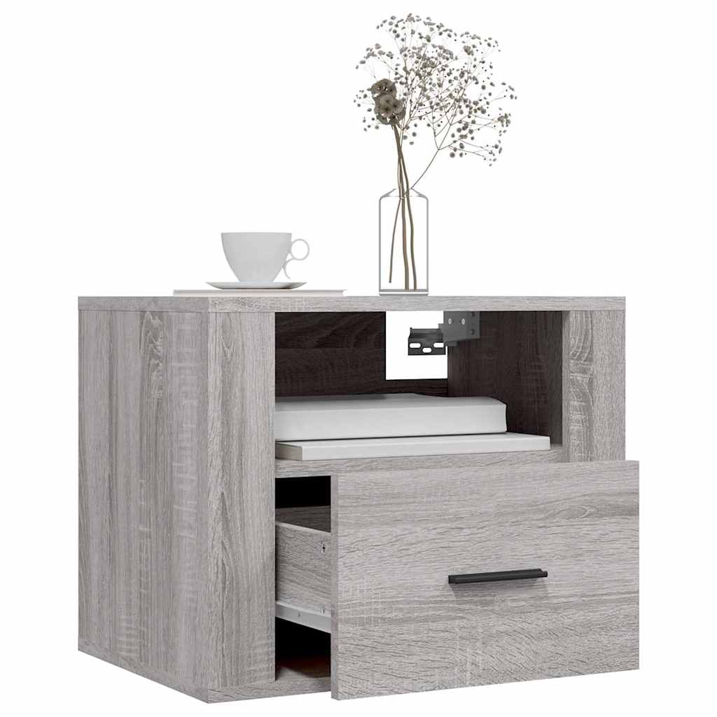 Κομοδίνα Επιτοίχια Γκρι Sonoma 50x36x40 εκ.