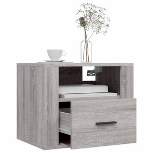 Κομοδίνα Επιτοίχια Γκρι Sonoma 50x36x40 εκ.