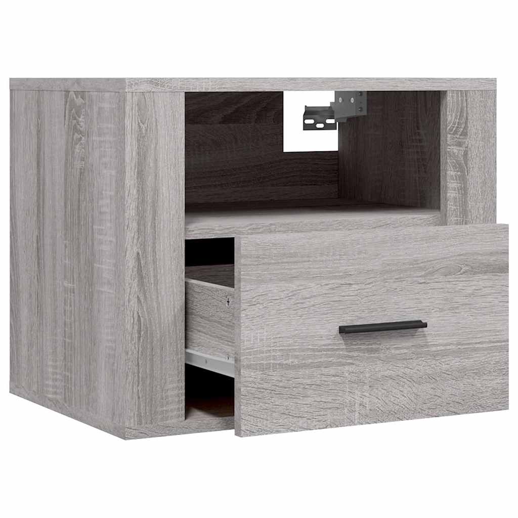 Κομοδίνα Επιτοίχια Γκρι Sonoma 50x36x40 εκ.