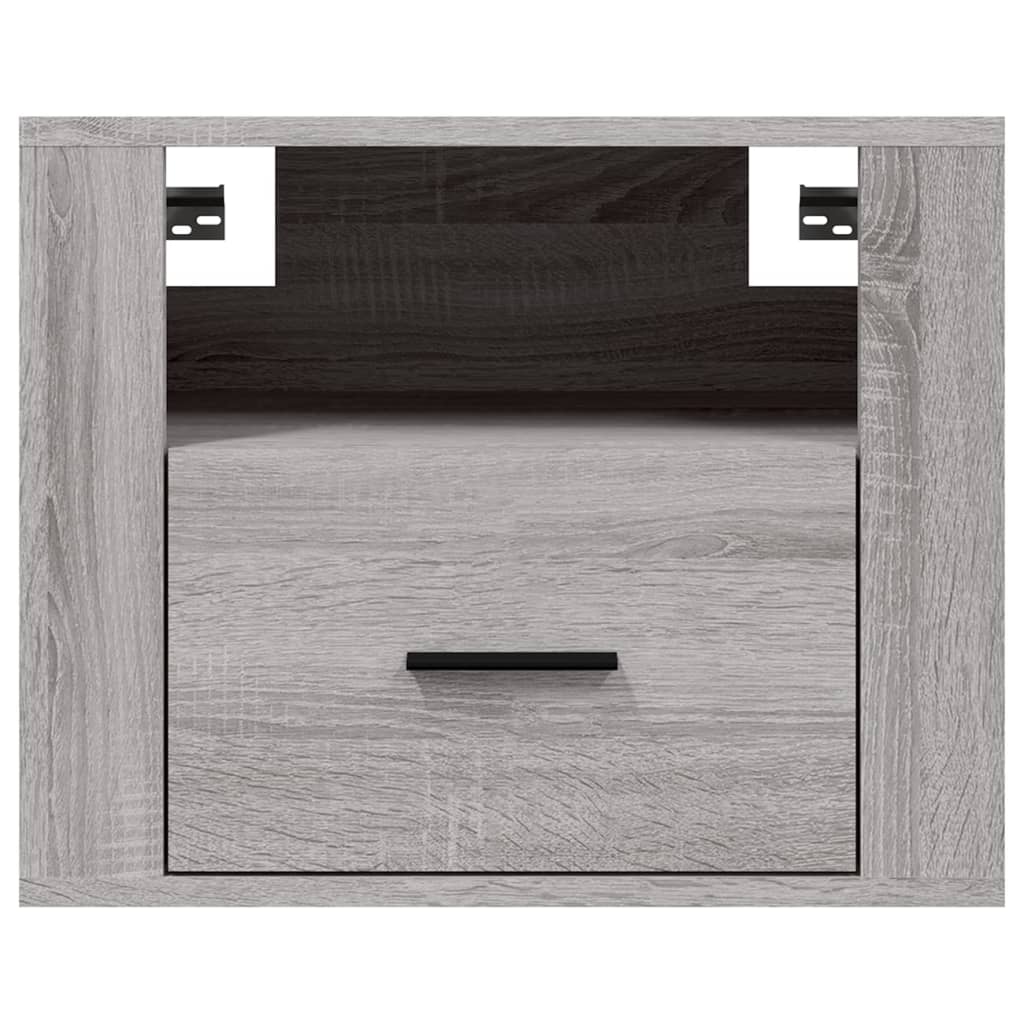 Κομοδίνα Επιτοίχια 2 τεμ. Γκρι Sonoma 50x36x40 εκ.