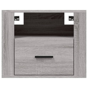 Κομοδίνα Επιτοίχια 2 τεμ. Γκρι Sonoma 50x36x40 εκ.