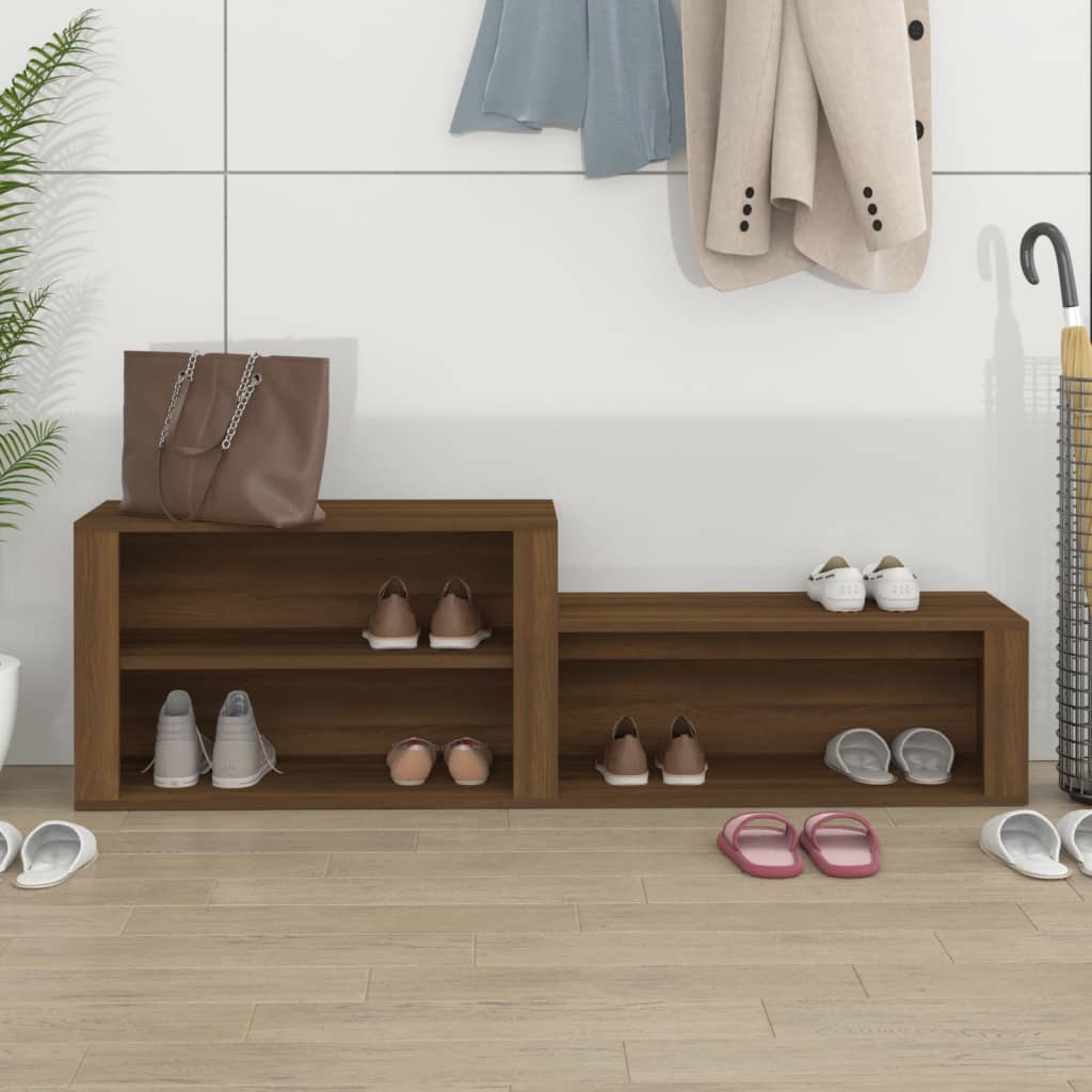 Παπουτσοθήκη Καφέ Δρυς 150x35x45 εκ. από Επεξεργασμένο Ξύλο