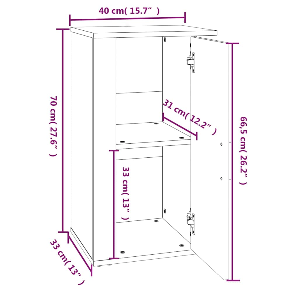 Ντουλάπι Sonoma Δρυς 40x33x70 εκ. από Επεξεργασμένο Ξύλο - Pakobazaar
