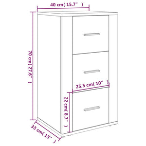 Ντουλάπι Γκρι σκυροδέματος 40x33x70 εκ. από Επεξεργασμένο Ξύλο - Pakobazaar