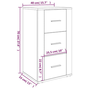 Ντουλάπι Γκρι Sonoma 40 x 33 x 70 εκ. από Επεξεργασμένο Ξύλο