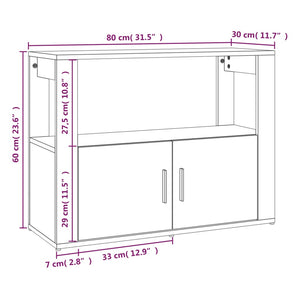 Ντουλάπι Γκρι Sonoma 80x30x60 εκ. από Επεξεργασμένο Ξύλο - Pakobazaar