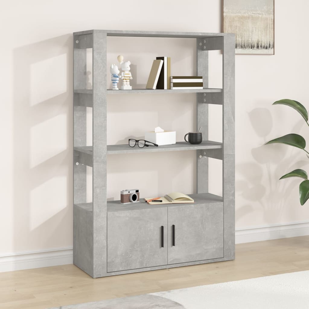 Ντουλάπι Γκρι Σκυροδέματος 80x30x119,5 εκ. Επεξεργασμένο Ξύλο - Pakobazaar