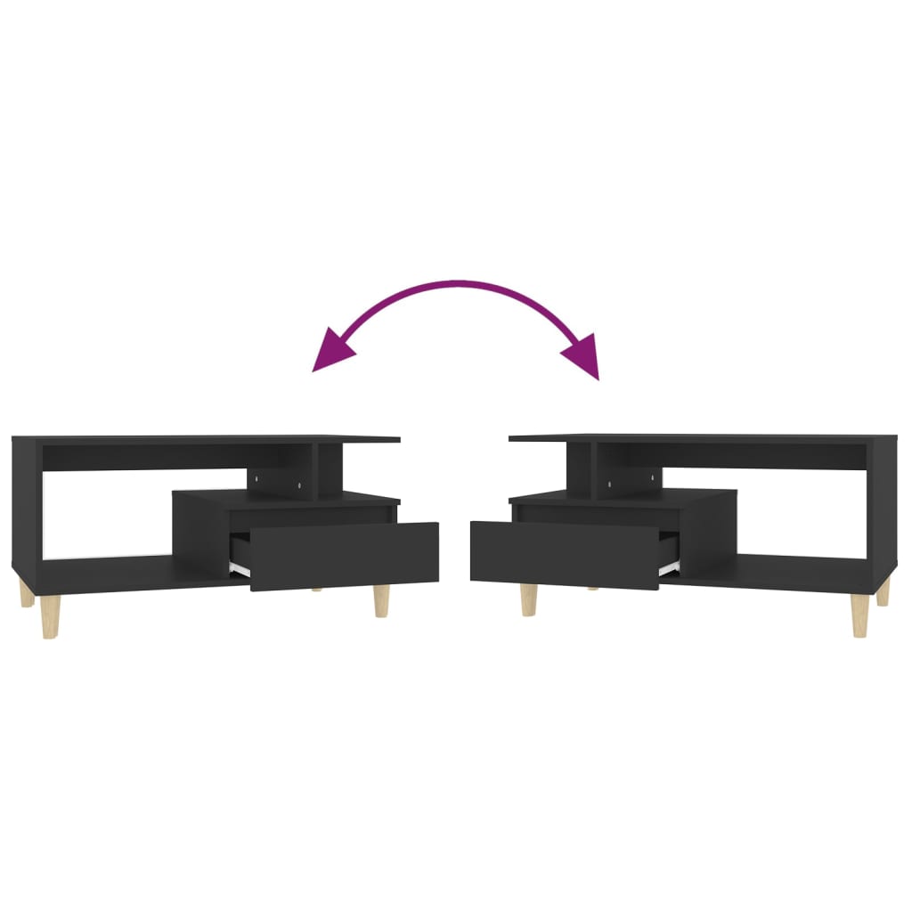 Τραπεζάκι Σαλονιού Μαύρο 90x49x45 εκ. Επεξεργασμένο Ξύλο