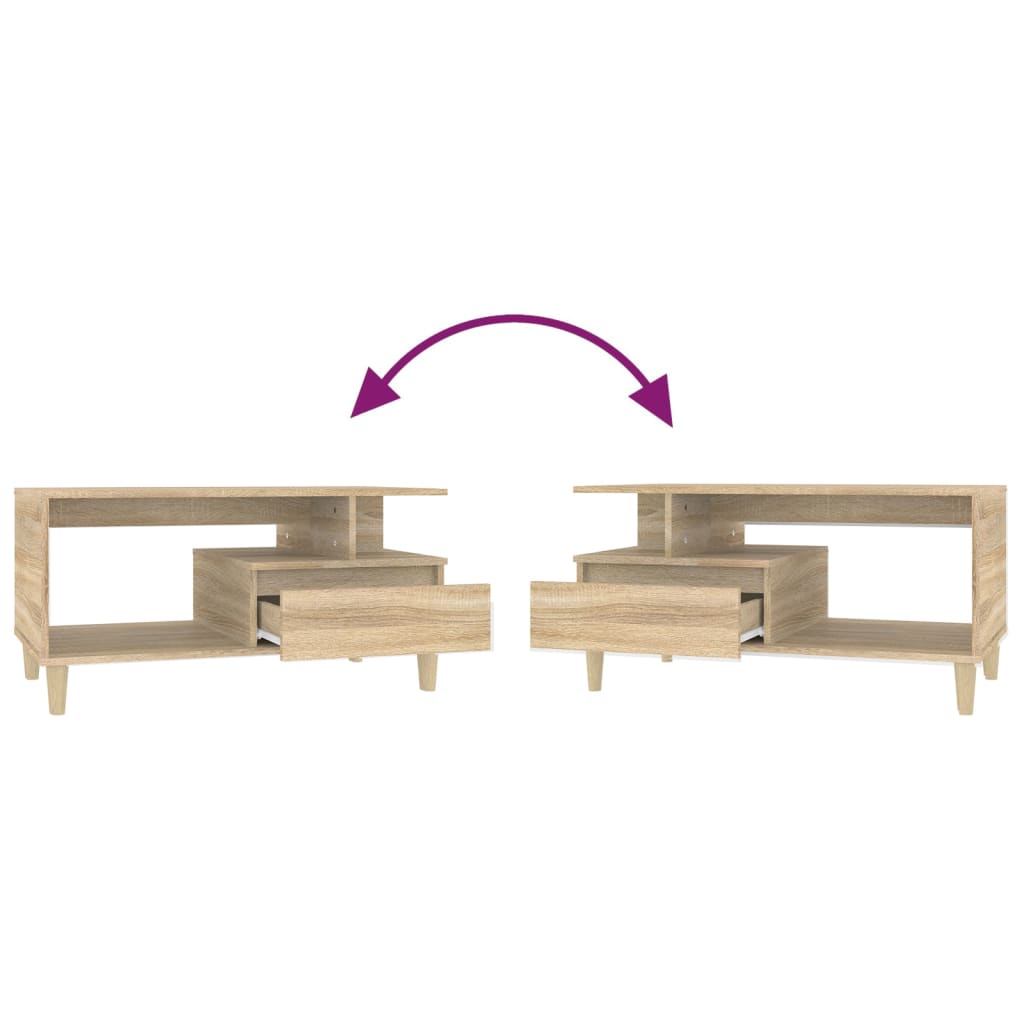 Τραπεζάκι Σαλονιού Sonoma Δρυς 90x49x45 εκ. Επεξεργασμένο Ξύλο