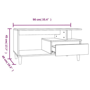 Τραπεζάκι Σαλονιού Καπνιστή Δρυς 90x49x45 εκ. Επεξεργασμ. Ξύλο - Pakobazaar