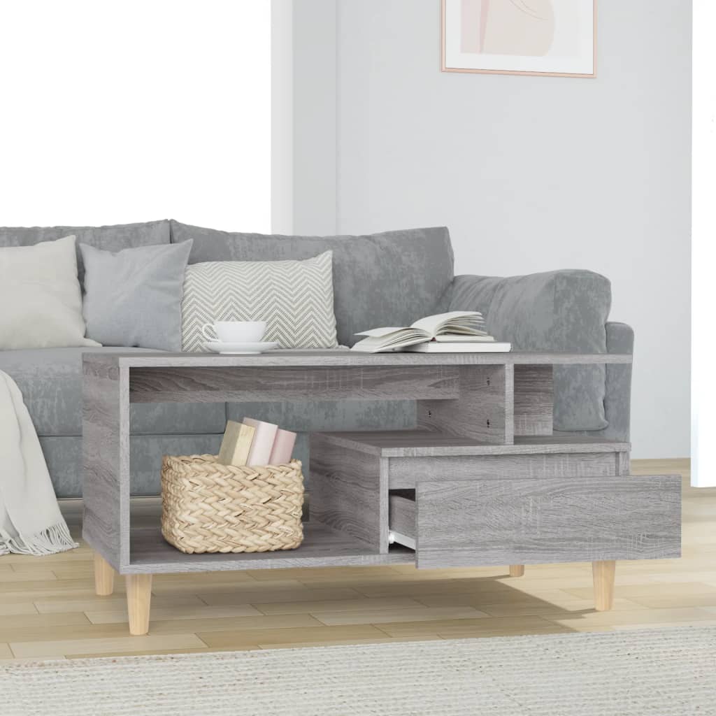 Τραπεζάκι Σαλονιού Γκρι Sonoma 90x49x45 εκ.Επεξεργασμένο Ξύλο - Pakobazaar