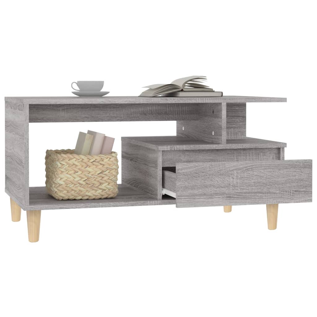 Τραπεζάκι Σαλονιού Γκρι Sonoma 90x49x45 εκ.Επεξεργασμένο Ξύλο - Pakobazaar