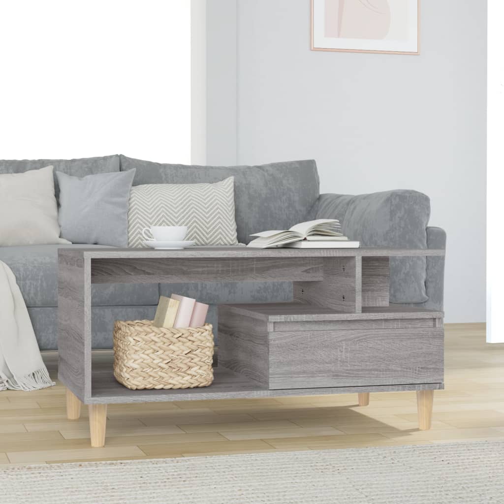 Τραπεζάκι Σαλονιού Γκρι Sonoma 90x49x45 εκ.Επεξεργασμένο Ξύλο - Pakobazaar