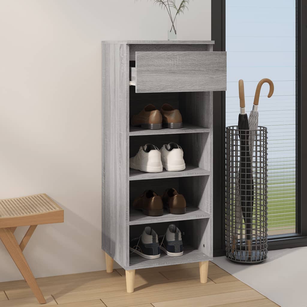 Παπουτσοθήκη Γκρι Sonoma 40x36x105 εκ. από Επεξεργασμένο Ξύλο