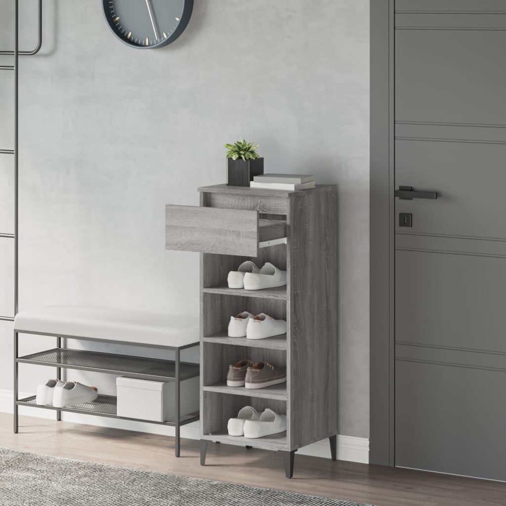 Παπουτσοθήκη Γκρι Sonoma 40x36x105 εκ. από Επεξεργασμένο Ξύλο
