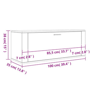 Παπουτσοθήκη Επιτοίχια Λευκή 100x35x38 εκ. Επεξεργασμένο Ξύλο