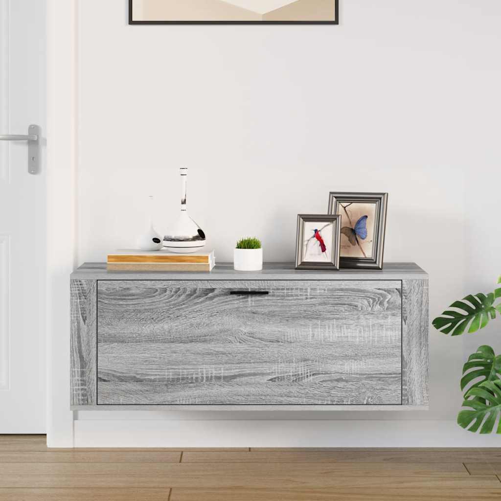Παπουτσοθήκη Επιτοίχια Sonoma Γκρι 100x35x38 εκ. Επεξ. Ξύλο - Pakobazaar