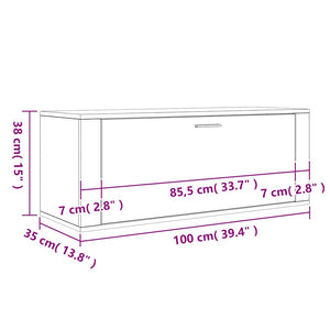 Παπουτσοθήκη Επιτοίχια Sonoma Γκρι 100x35x38 εκ. Επεξ. Ξύλο - Pakobazaar