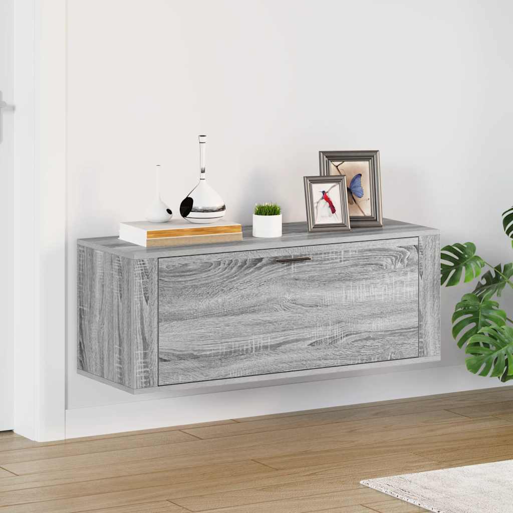 Παπουτσοθήκη Επιτοίχια Sonoma Γκρι 100x35x38 εκ. Επεξ. Ξύλο - Pakobazaar