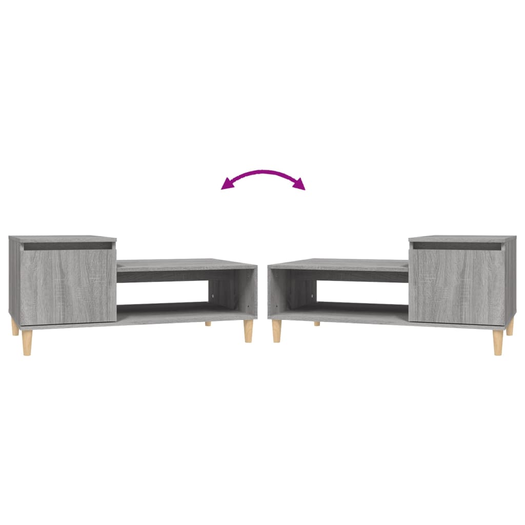 Τραπεζάκι Σαλονιού Γκρι Sonoma 100x50x45 εκ. Επεξεργασμένο Ξύλο - Pakobazaar