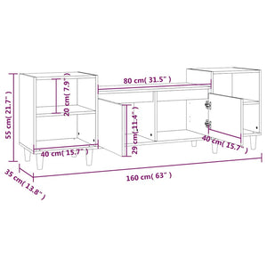 Έπιπλο Τηλεόρασης Λευκό 160 x 35 x 55 εκ. Επεξεργασμένο Ξύλο