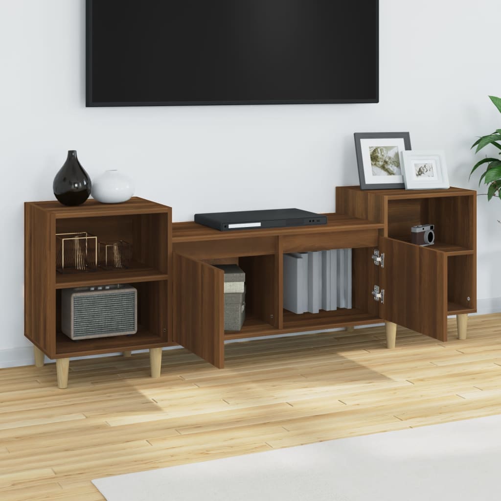 Έπιπλο Τηλεόρασης Καφέ Δρυς 160x35x55 εκ. Επεξεργασμένο Ξύλο - Pakobazaar