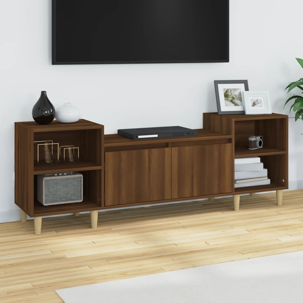 Έπιπλο Τηλεόρασης Καφέ Δρυς 160x35x55 εκ. Επεξεργασμένο Ξύλο - Pakobazaar
