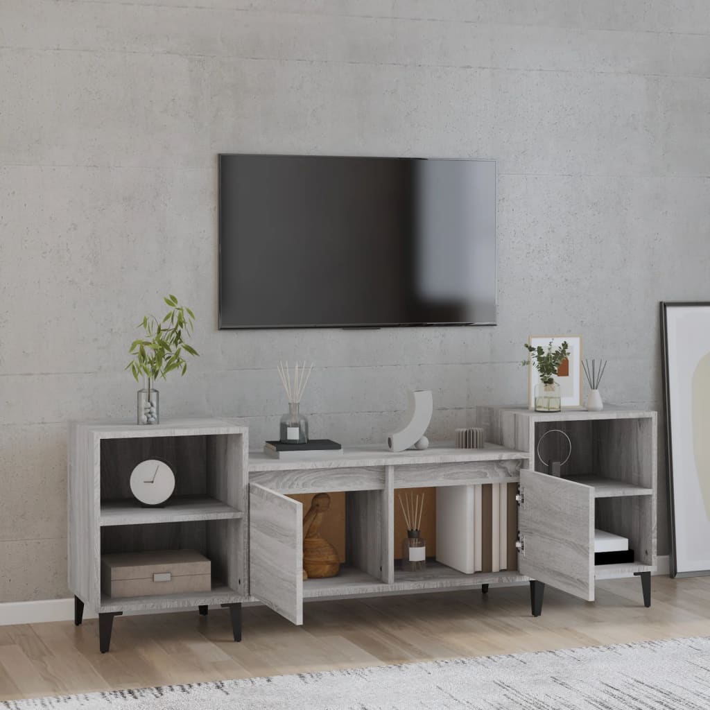 Έπιπλο Τηλεόρασης Γκρι Sonoma 160x35x55 εκ. από Επεξεργ. Ξύλο